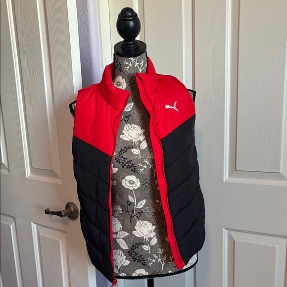 Puma Jackets & Blazers - Puma Black and Red Quilted Vest